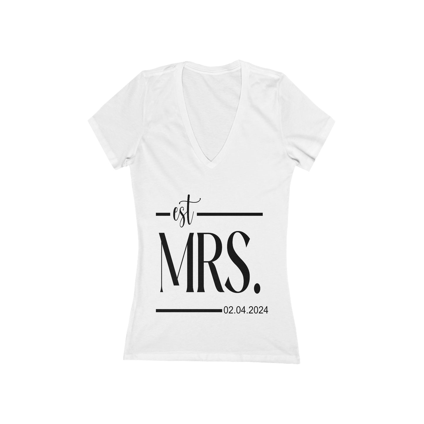 Mrs Women's Jersey Short Sleeve Deep V-Neck Tee